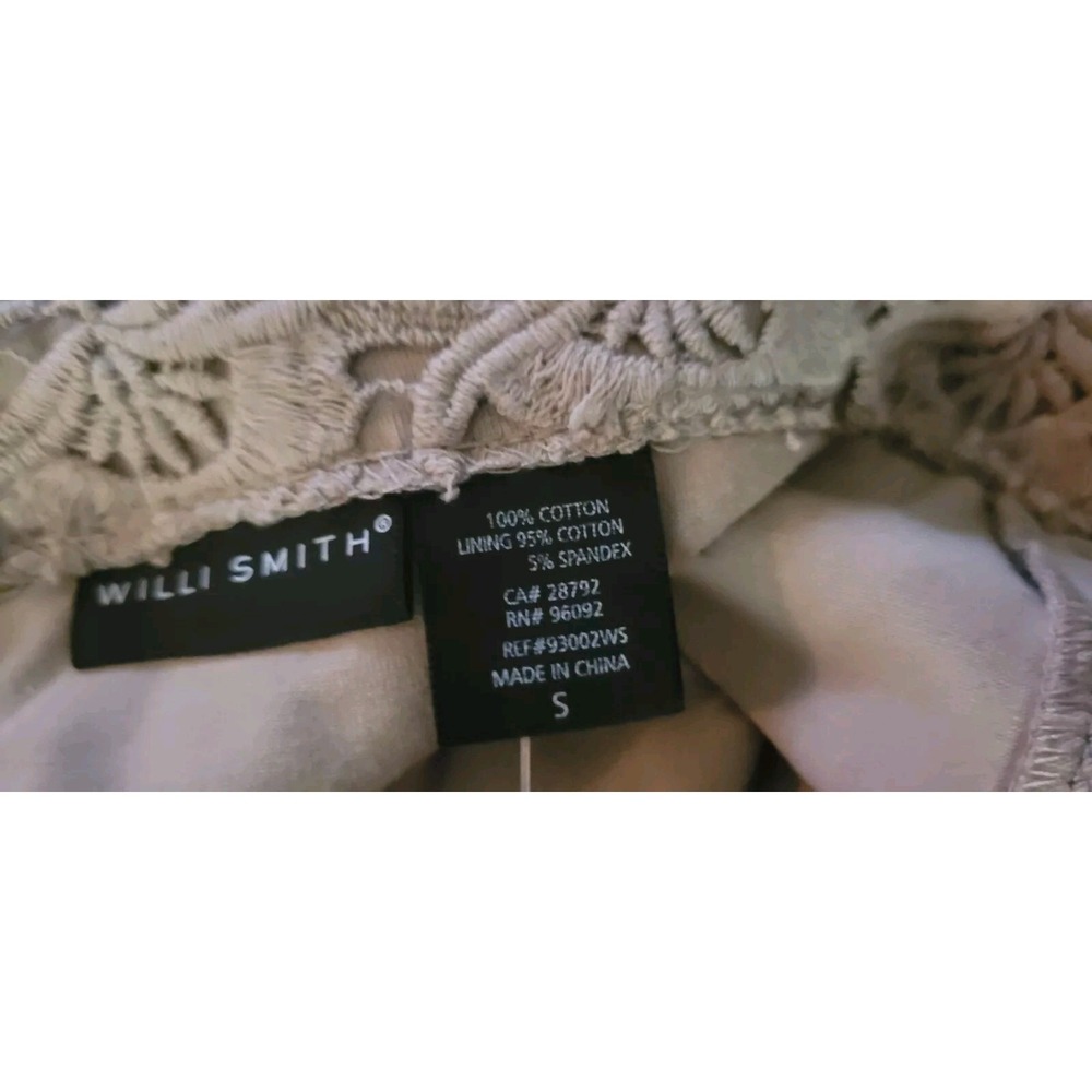 GUC Worn Once WILLI SMITH SIZE SMALL 100% Cotton SKIRT Crochet Overlay Lining - Picture 8 of 10
